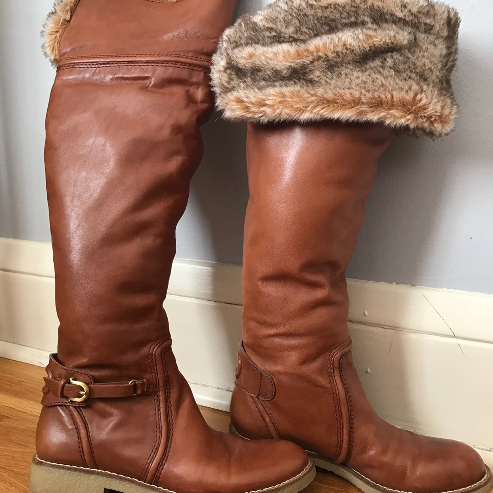Sam Edelman fur lined over-the-knee boots, Size 6
